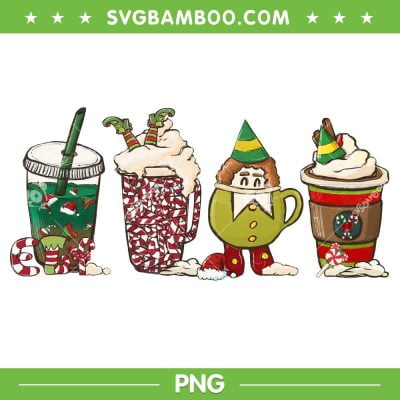 Buddy Elf Coffee Latte PNG, Elf Christmas Mug PNG, Christmas Movie Elf Coffee PNG
