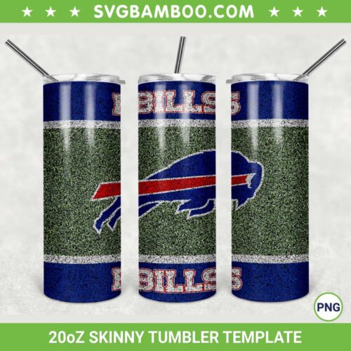 Buffalo Bills 20oz Skinny Tumbler Template PNG, Buffalo Bills Logo Tumbler Wrap PNG, NFL Logo Tumbler Sublimation Design PNG Download