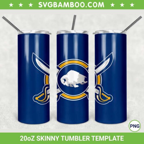 Buffalo Sabres 20oz Skinny Tumbler Template PNG, NHL Buffalo Sabres Tumbler Wrap PNG, NHL Logo Tumbler Sublimation Design PNG Download