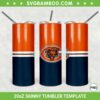 Chicago Bears 20oz Skinny Tumbler Template PNG, NFL Chicago Bears Tumbler Wrap PNG, Football Team Tumbler Sublimation Design PNG Download