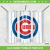 Chicago Cubs 20oz Skinny Tumbler Template PNG, Chicago Cubs Baseball Tumbler Wrap PNG, Sports Tumbler Sublimation Design PNG Download