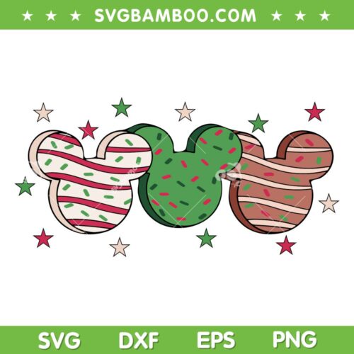 Disney Christmas Cakes SVG, Mickey Mouse Christmas SVG, Foods Xmas SVG DXF EPS PNG