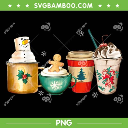 Christmas Coffee Snowman PNG, Latte Cozy Winter Coffee Lovers PNG, Christmas Coffee Cookie PNG