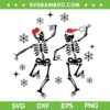 Christmas Dancing Skeleton SVG, Santa Skeleton Dancing SVG, Christmas Skeleton Santa Hat SVG DXF EPS PNG