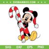 Christmas Mickey Candy Cane SVG, Mickey Mouse Santa Hat SVG, Christmas Mickey Mouse SVG DXF EPS PNG