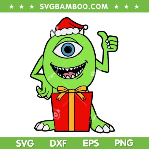Christmas Mike Wazowski Monster Inc SVG, One Eyed Monster Ugly Christmas SVG, Xmas Mike Wazowski One Eye SVG DXF EPS PNG