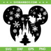 Christmas Park Mickey Snowflake SVG, Mickey Ears Snowflake SVG, Mickey Ears Christmas Tree SVG DXF EPS PNG