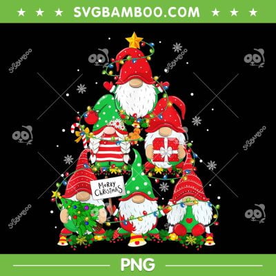 Christmas Tree Gnome PNG, Family Pajamas Gnome Tree Xmas PNG, Gnomes Christmas PNG