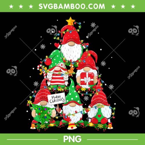Christmas Tree Gnome PNG, Family Pajamas Gnome Tree Xmas PNG, Gnomes Christmas PNG