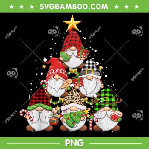 Christmas Tree Gnome Red Plaid PNG, Pajamas Gnome Leopard Tree Xmas PNG, Chirstmas Gnome Green Plaid PNG