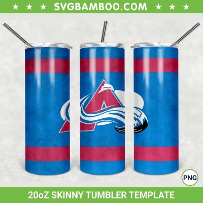 Colorado Avalanche 20oz Skinny Tumbler Template PNG, NHL Colorado Avalanche Tumbler Wrap PNG, NHL Sport Tumbler Sublimation Design PNG Download