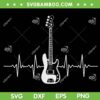 Cool Bass Guitar SVG, Bass Player With Heartbeat SVG, Bass Guitar Heartbeat SVG DXF EPS PNG