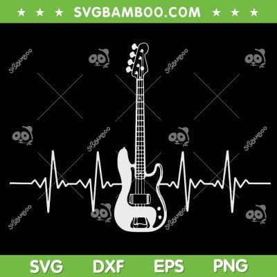 Cool Bass Guitar SVG, Bass Player With Heartbeat SVG, Bass Guitar Heartbeat SVG DXF EPS PNG Cool Bass Guitar SVG, Bass Player With Heartbeat SVG, Bass Guitar Heartbeat SVG DXF EPS PNG