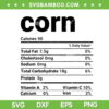 Corn Nutrition Facts SVG, Thanksgiving Costume Corn Nutrition SVG, Thanksgiving Costume SVG DXF EPS PNG