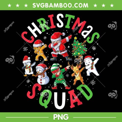 Dabbing Christmas Squad PNG, Santa Elf Dabbing Family Pajamas PNG, Christmas Family Pajamas PNG