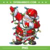 Dabbing Santa Christmas Tree Lights PNG, Santa Lights Hip Hop PNG, Santa Claus Dabbing PNG