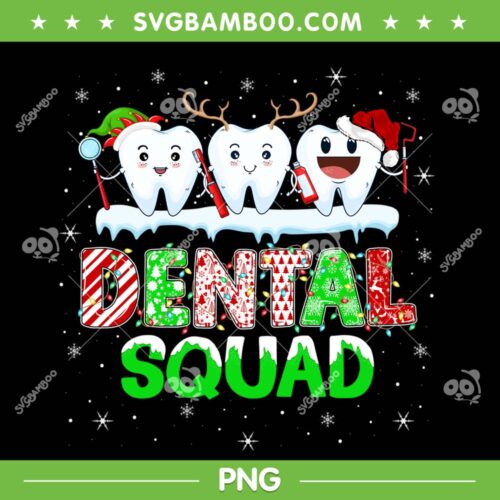 Dental Squad PNG, Funny Teeth Xmas Lights PNG, Dentist Christmas Squad PNG