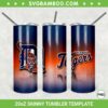 Detroit Tigers 20oz Skinny Tumbler Template PNG, MLB Detroit Tigers Tumbler Wrap PNG, MLB Team Tumbler Sublimation Design PNG Download