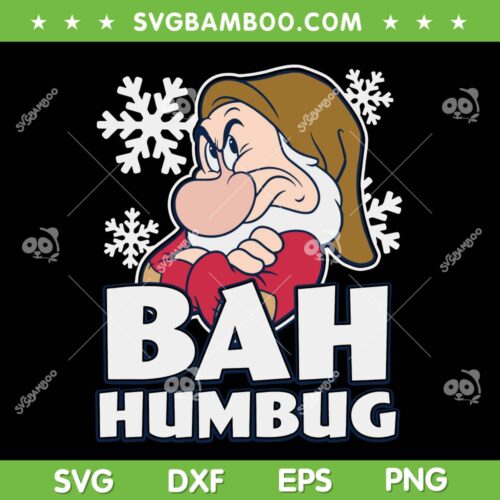 Disney Christmas Grumpy Humbug SVG, Snow White The Seven Dwarfs Christmas SVG, Christmas Snow White SVG DXF EPS PNG