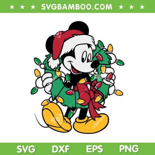 Disney Mickey Mouse Christmas Lights SVG, 2022 Disney Christmas Light SVG, Mickey Christmas SVG DXF EPS PNG