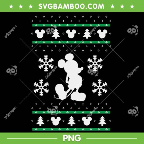 Disney Mickey Mouse Christmas Sweater PNG, Mickey Christmas Ugly Sweater PNG, Mickey Mouse Christmas Snowflake PNG
