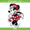 Disney Minnie Mouse Classic Christmas PNG, Cute Minnie Xmas Portrait PNG, Classic Christmas Minnie Disney PNG