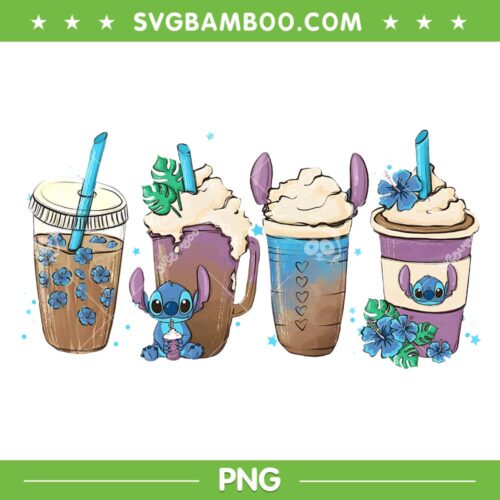 Disney Stitch Coffee Drink PNG, Stitch Latte PNG, Latte Ice Coffee PNG, Lilo And Stitch PNG