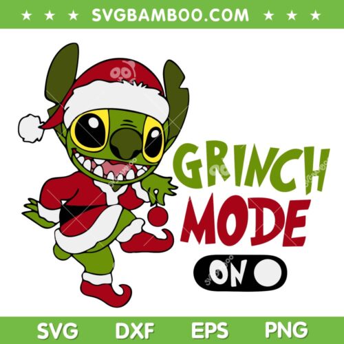 Disney Stitch Grinch Christmas Mode On SVG, Santa Stitch Dancing SVG, Xmas Stitch Dancing Santa Costume SVG DXF EPS PNG