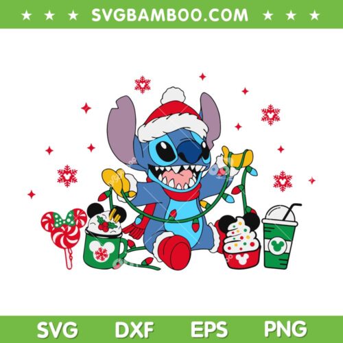 Disney Stitch Snacks Christmas SVG, Stitch Best Day Ever SVG, Christmas Disney Character Stitch Santa SVG DXF EPS PNG