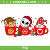 Elf Jack Skellington Gnomes Coffee Latte PNG, Buddy Elf Hot Cocoa PNG, Christmas Coffee PNG