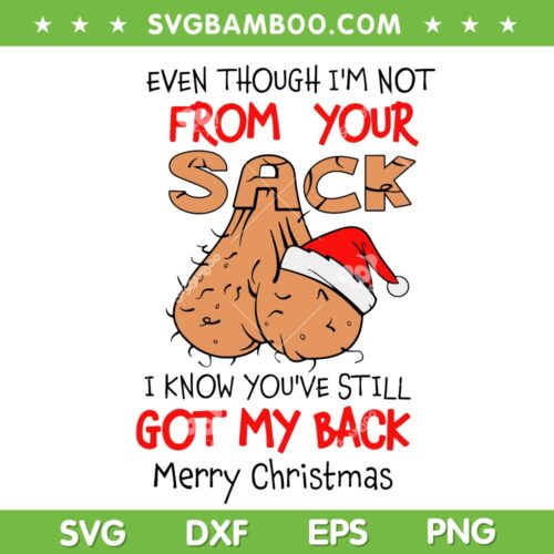 Even Though Im Not From Your Sack SVG, I Know You Are Still Got My Back SVG, Merry Christmas Santa Sack SVG DXF EPS PNG