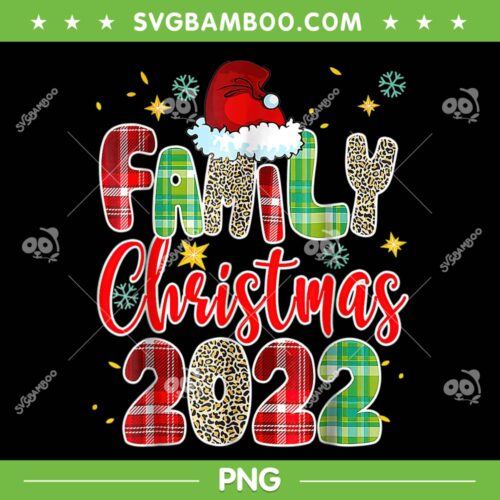 Family Christmas 2022 Leopard PNG, Squad Santa Elf Funny PNG, Family Christmas Elf Santa Red Plaid PNG