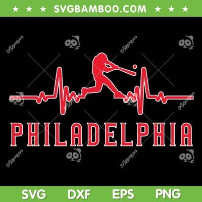 Philadelphia Baseball Heartbeat SVG, Vintage Philly Baseball SVG, Philadelphia Baseball Logo SVG DXF EPS PNG Philadelphia Baseball Heartbeat SVG, Vintage Philly Baseball SVG, Philadelphia Baseball Logo SVG DXF EPS PNG