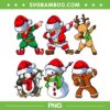Friends Christmas Dabbing PNG, Funny Dabbing Santa Elf PNG, Cool Friends Christmas Dabbing Hip Hop PNG