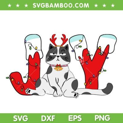 Funny Cat Joy Xmas SVG, Christmas Funny Cat SVG, Cat Joy Chritsmas Xmas SVG DXF EPS PNG