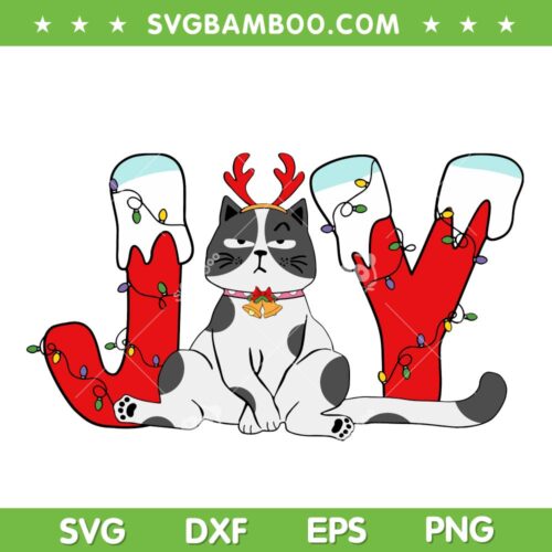 Funny Cat Joy Xmas SVG, Christmas Funny Cat SVG, Cat Joy Chritsmas Xmas SVG DXF EPS PNG