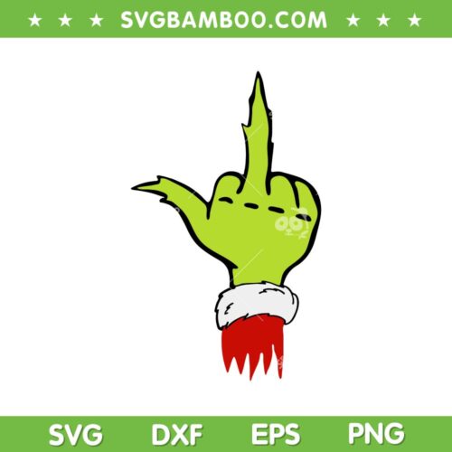 Funny Christmas Gear SVG, Grinch Middle Finger SVG, Adult Humor Christmas SVG DXF EPS PNG