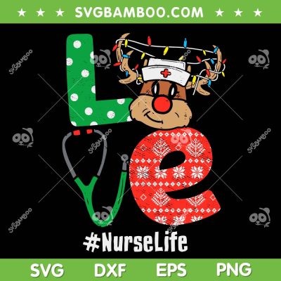 Funny Christmas Nurse Stethoscope SVG, Christmas Reindeer Nurse SVG, Xmas Love Reindeer Nurse SVG DXF EPS PNG Funny Christmas Nurse Stethoscope SVG, Christmas Reindeer Nurse SVG, Xmas Love Reindeer Nurse SVG DXF EPS PNG