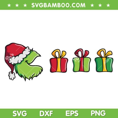 Funny Grinch Game SVG, Grinched Pac Man SVG, Grinch Mouth Christmas Gifts SVG DXF EPS PNG