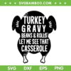 Funny Turkey Gravy Beans And Rolls SVG, Let Me See That Casserole SVG, Funny Turkey Gravy SVG DXF EPS PNG