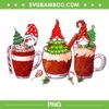 Gnomes Coffee Latte Christmas Tree PNG, Gnomies Christmas Mug PNG, Santa Hat Topping Beverage PNG