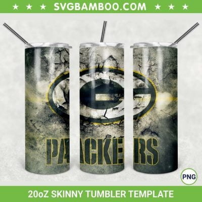 Green Bay Packers 20oz Skinny Tumbler Template PNG, NFL Green Bay Packers Tumbler Wrap PNG, NFL Team Tumbler Sublimation Design PNG Download