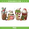 Grinch Face Christmas Mug PNG, Grinch Topping Coffee Drink PNG, Christmas Coffee Latte Grinch Santa PNG