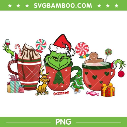 Grinch Coffee Christmas 2022 PNG, Grinch and Max Hot Cocoa PNG, Grinch Mug Christmas 2022 PNG