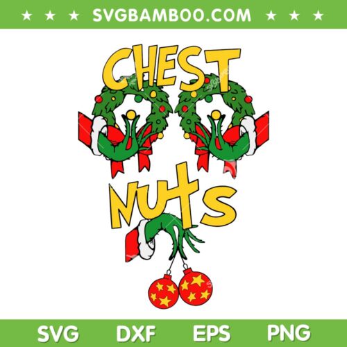Grinch Hand Chest Nuts SVG, Grinch Hand Boobs SVG, Christmas Wreath Grinch Hands SVG DXF EPS PNG