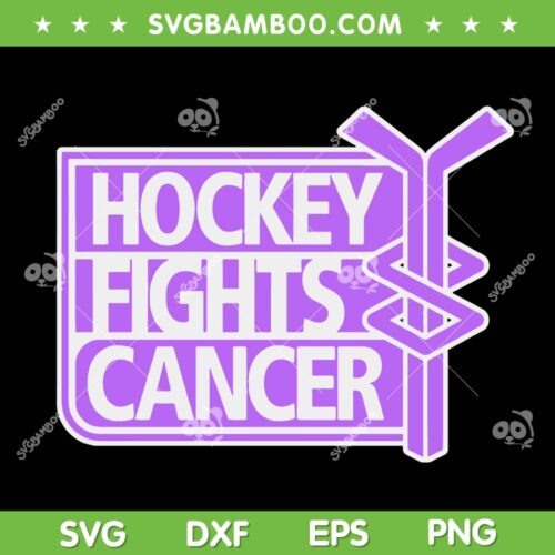 Hockey Fights Cancer SVG, Hockey Fights Cancer Logo Vector SVG, Hockey Fights Cancer Vintage SVG DXF EPS PNG