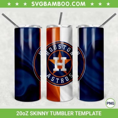 Houston Astros 20oz Skinny Tumbler Template PNG, MLB Logo Houston Astros Tumbler Wrap PNG, Houston Baseball Tumbler Sublimation Design PNG Download