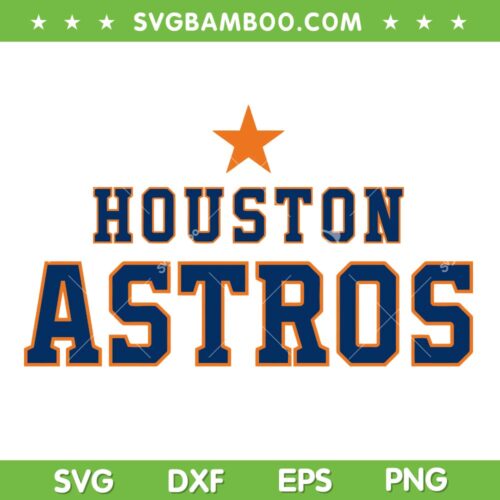 Houston Astros Team SVG, Baseball Astros Star Logo Iconic SVG, American Houston Baseball SVG DXF EPS PNG