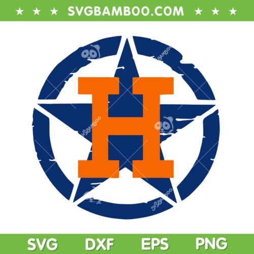 Houston Astros Star Logo SVG, Astros Baseball Logo With Star SVG, Big Star Logo For Astros SVG DXF EPS PNG