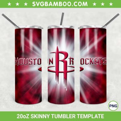 Houston Rockets 20oz Skinny Tumbler Template PNG, NBA Houston Rockets Tumbler Wrap PNG, NBA Basketball Team Tumbler Sublimation Design PNG Download